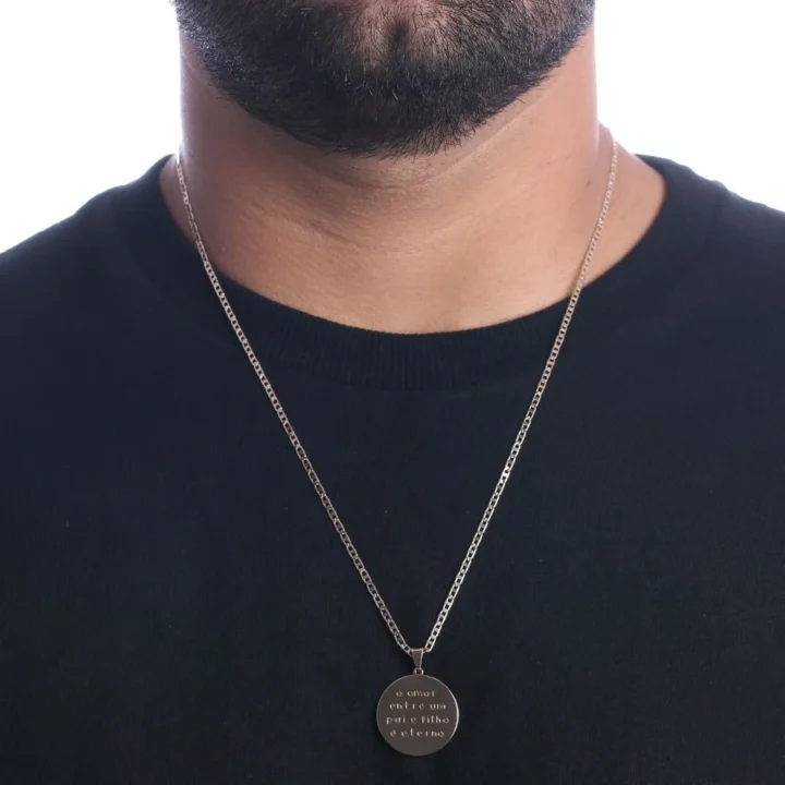 CORRENTE MASCULINA COM MEDALHA DEDICATÓRIA